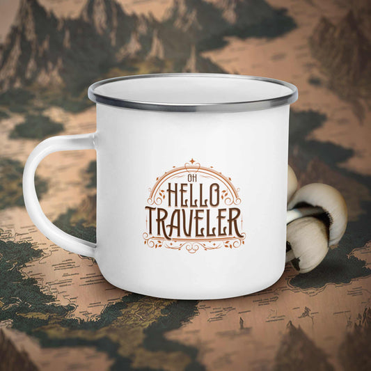 Hello Traveler Enamel Mug