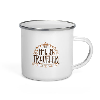 Hello Traveler Enamel Mug